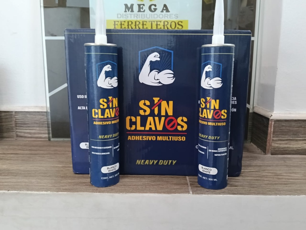 ADHESIVO ELASTICO DE POLIURETANO  MULTIUSOS SIN CLAVOS BLANCO