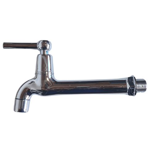 LLAVE JARDIN PLASTICA CON EXTENSOR Y PALANCA CROMADA