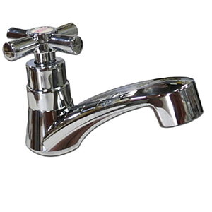 LLAVE LAVAMANOS PLASTICA CROMADA CRUCETA