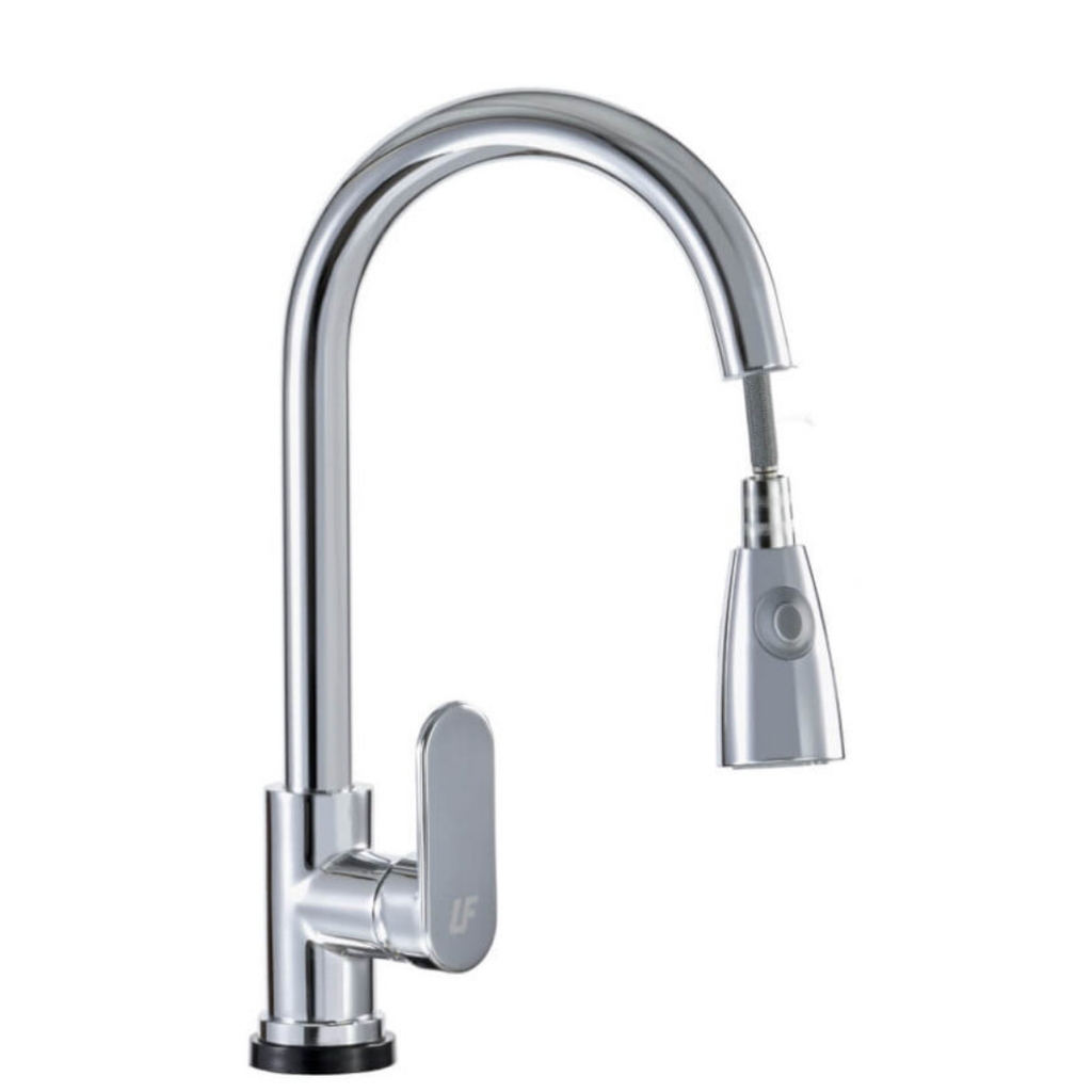 LLAVE MONOCONTROL DE LUJO CON MANGUERA EXTENSOR CROMADA