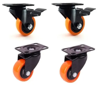 RODACHINA NARANJA  3" CON FRENO