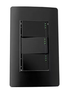 INTERRUPTOR TRIPLE ESTRUCTURA METALICA  NEGRO UNIFER