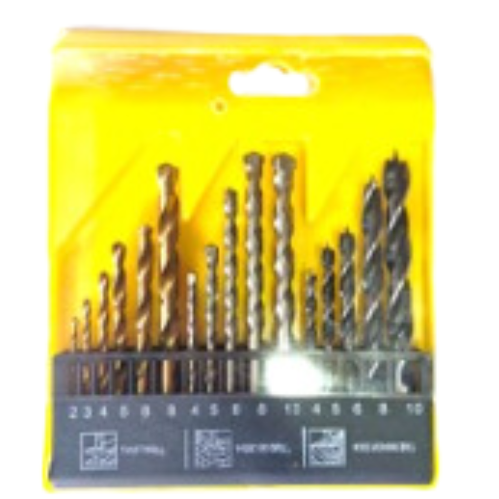 JUEGO DE BROCAS LAMINA, MURO Y MADERA X 15 UND