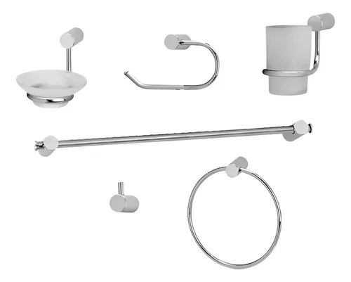 KIT DE BAÑO CROMO 6 PIEZAS CARDENAS