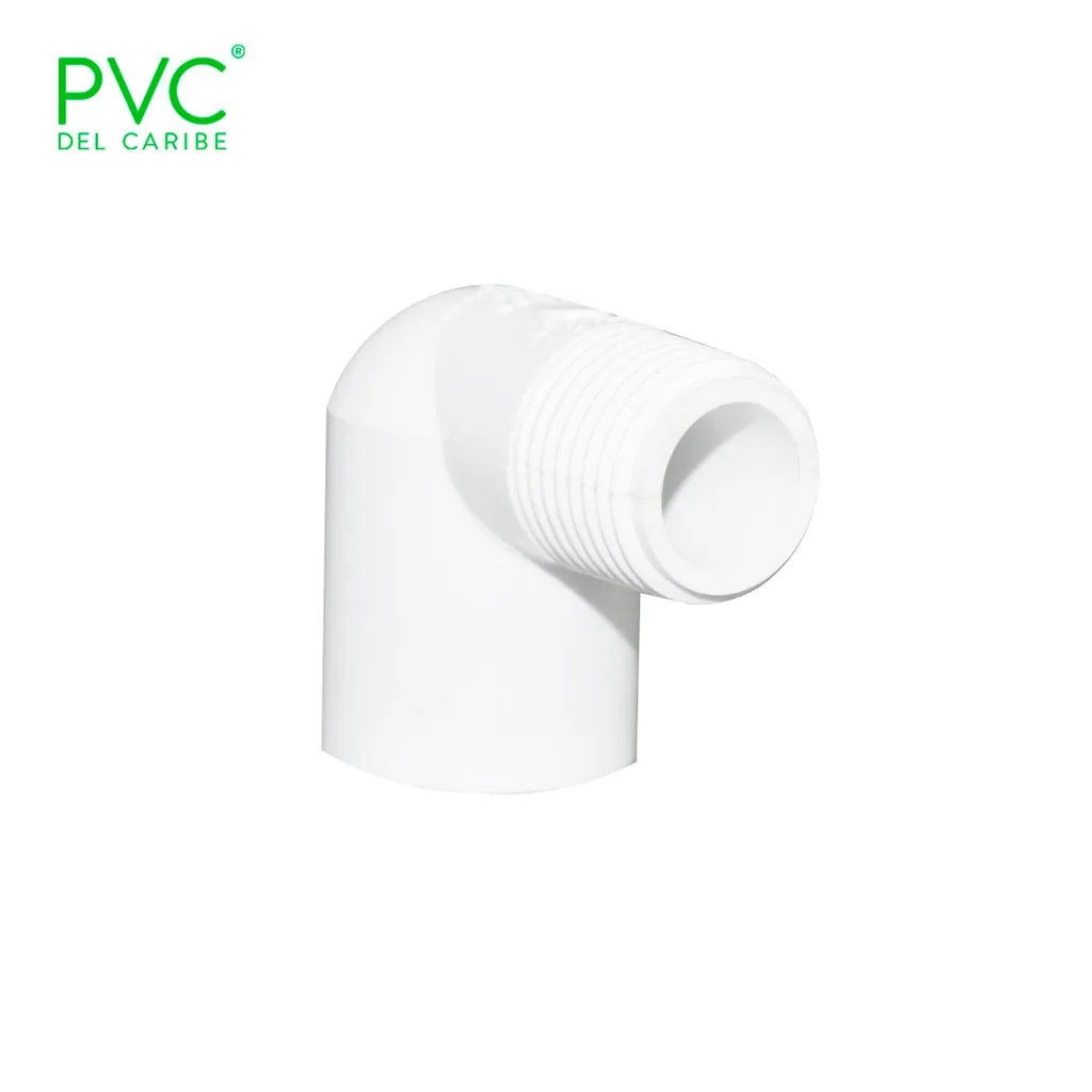 CODO PVC ROSCADO MACHO DE ½ ROSCA INTERNA Y EXTERNA