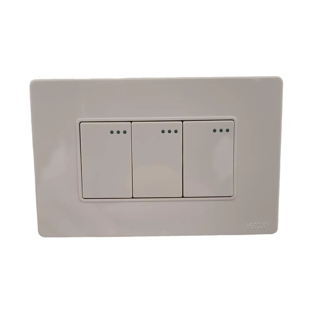 INTERRUPTOR TRIPLE   MERCURY  LINEA PLUS BLANCA