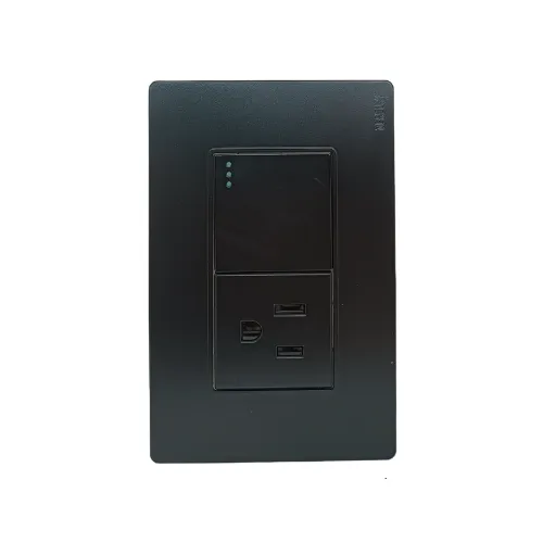 INTERRUPTOR + TOMA    MERCURY  LINEA PLUS NEGRO
