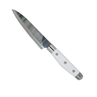 CUCHILLO MANGO PLASTICO BLANCO REMACHADO 5"