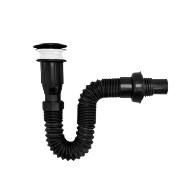 DESAGUE LAVAMANOS FLEXIBLE NEGRO LUJO   PUSH  NEGRO