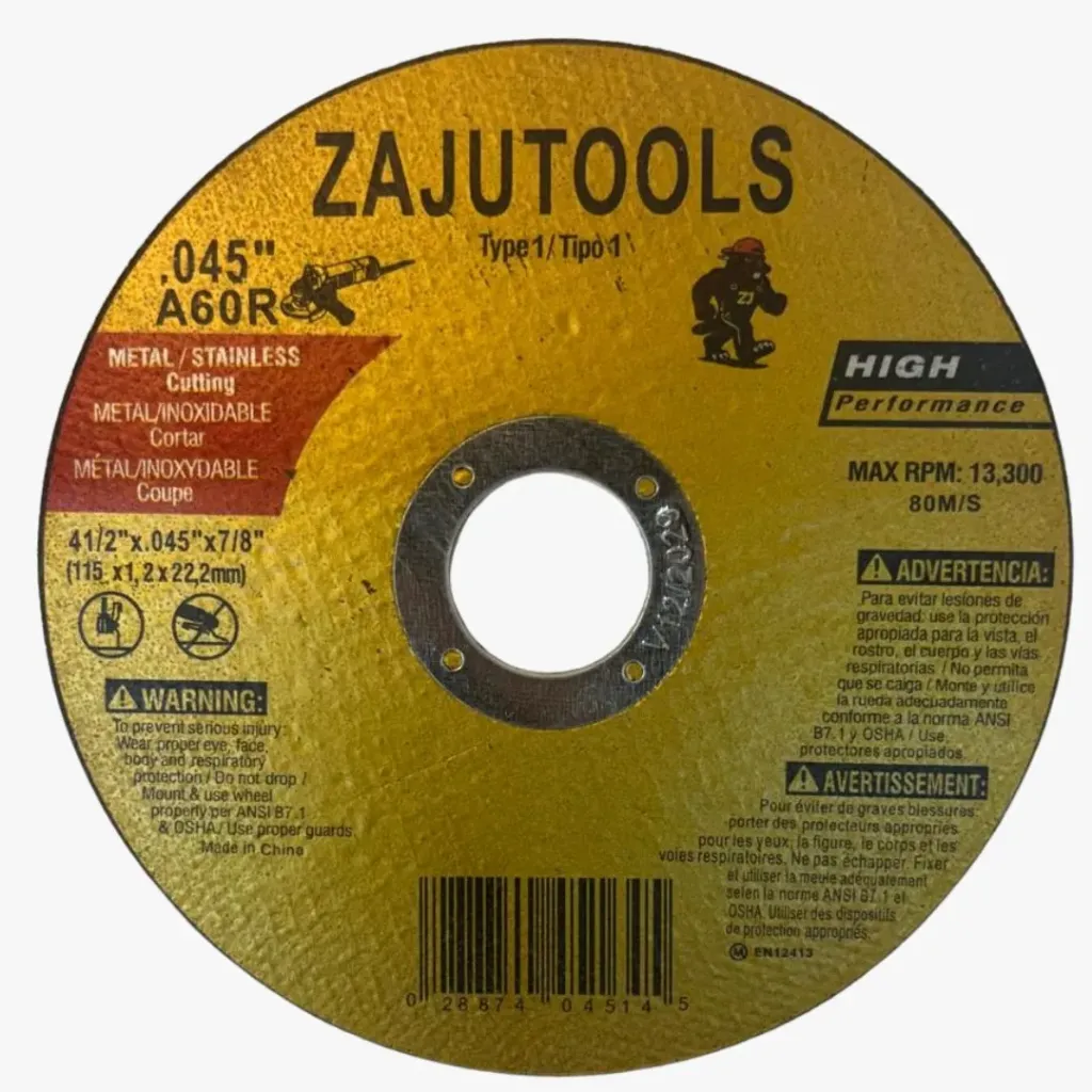 DISCO CORTE METAL 4½” ZAJUTOOLS