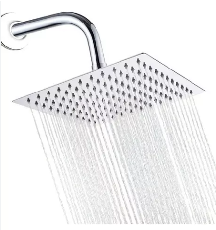 DUCHA CUADRADA DE 10" CROMADA CON EXTENSOR