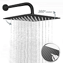 DUCHA LUJO NEGRA 6" CON EXTENSOR